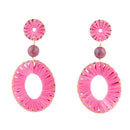 Pink Magenta Dreams Round Golden Earrings