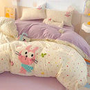 GobekUsa Cotton Bedding Set Cute Pattern Soft Comforter Single/Double Size Duvet Cover