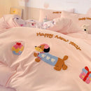 GobekUsa Cotton Bedding Set Cute Pattern Soft Comforter Single/Double Size Duvet Cover