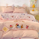 GobekUsa Cotton Bedding Set Cute Pattern Soft Comforter Single/Double Size Duvet Cover