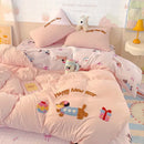 GobekUsa Cotton Bedding Set Cute Pattern Soft Comforter Single/Double Size Duvet Cover
