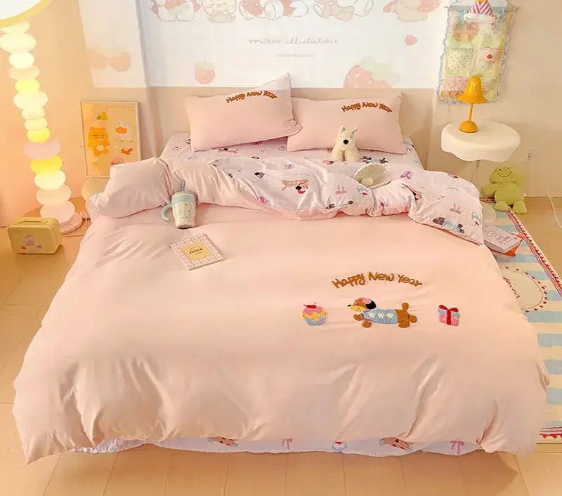 GobekUsa Cotton Bedding Set Cute Pattern Soft Comforter Single/Double Size Duvet Cover, photo 5 of 12