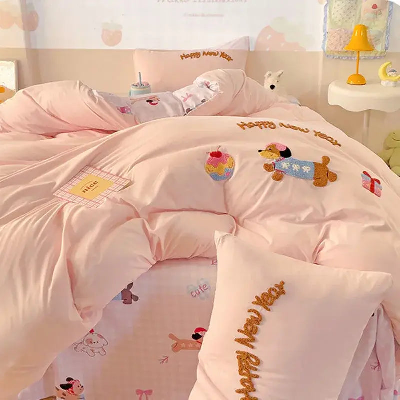 GobekUsa Cotton Bedding Set Cute Pattern Soft Comforter Single/Double Size Duvet Cover, photo 4 of 12