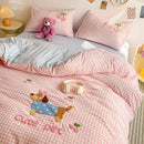 GobekUsa Cotton Bedding Set Cute Pattern Soft Comforter Single/Double Size Duvet Cover