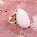 Pink Opal Golden Statement Ring