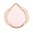 Pink Opal Golden Teardrop Ring