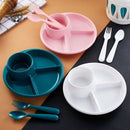 Pink plastic portion control plate dining room kids meal tray by Decorbites