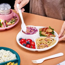 Pink plastic portion control plate dining room kids meal tray by Decorbites