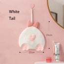 Pink plush cartoon rabbit hand towel for bathroom and kitchen by Decorbites
