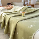 GobekUsa Cotton Towel Blanket, Rural Printed Thin Quilt - Luxury Breathable Bedspread