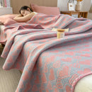 GobekUsa Cotton Towel Blanket, Rural Printed Thin Quilt - Luxury Breathable Bedspread