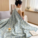 GobekUsa Cotton Towel Blanket, Rural Printed Thin Quilt - Luxury Breathable Bedspread