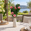 Pink Rose Bunch Artificial Hanging Plant 18in – UV Resistant