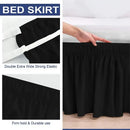 GobekUsa Elastic Bed Skirt - Soft Wrap Around Ruffles - Fade Resistant Solid Color