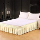 GobekUsa Elastic Bed Skirt - Soft Wrap Around Ruffles - Fade Resistant Solid Color