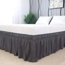 GobekUsa Elastic Bed Skirt - Soft Wrap Around Ruffles - Fade Resistant Solid Color