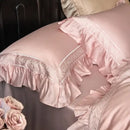 GobekUsa 1000TC Luxury Embroidery Ruffles Bedding Set with Soft Silky Feel