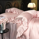 GobekUsa 1000TC Luxury Embroidery Ruffles Bedding Set with Soft Silky Feel