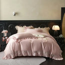 GobekUsa 1000TC Luxury Embroidery Ruffles Bedding Set with Soft Silky Feel