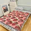 GobekUsa Cat Strawberry Knitted Blanket Sofa Cover