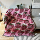 GobekUsa Cat Strawberry Knitted Blanket Sofa Cover