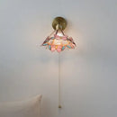 GobekUsa Copper Butterfly Glass Wall Light Fixture Up Down Rotate LED Bedside Lamp
