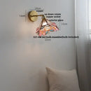 GobekUsa Copper Butterfly Glass Wall Light Fixture Up Down Rotate LED Bedside Lamp