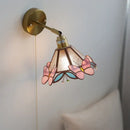 GobekUsa Copper Butterfly Glass Wall Light Fixture Up Down Rotate LED Bedside Lamp