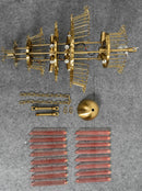 Pink Tiered Fluted Glass Waterfall Chandelier