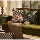 GobekUsa Cat Print Velvet Cushion Cover