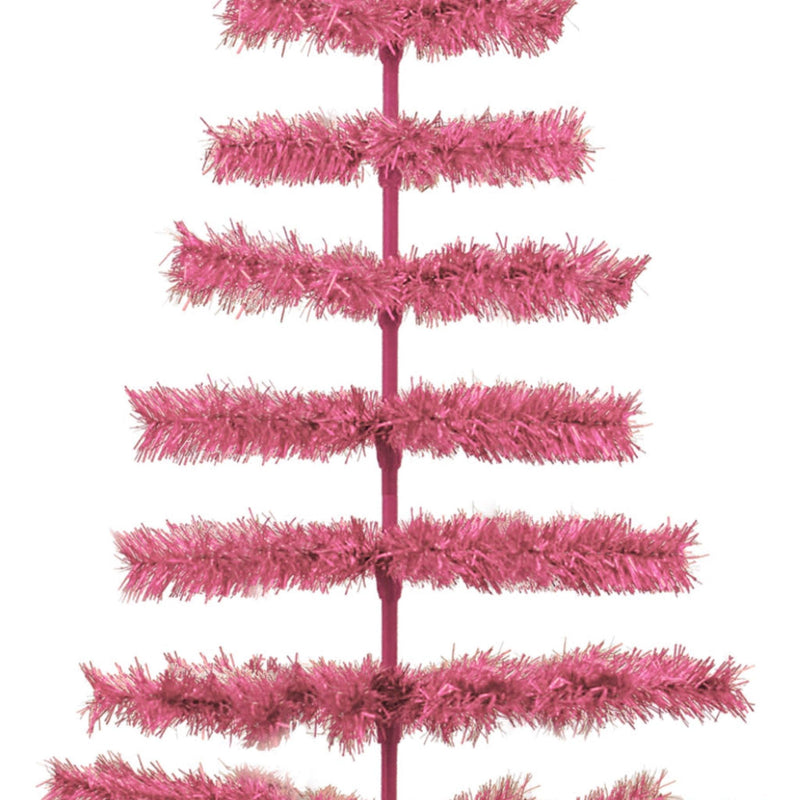 Pink Tinsel Christmas Tree