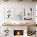 Tropical Beach Wall Art Set. Modern Coastal Surfing Prints by Wall Art Set