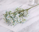 Pink & white artificial flowers baby’s breath wedding bouquet by Decorbites