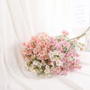 Pink & white artificial flowers baby’s breath wedding bouquet by Decorbites
