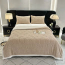 GobekUsa Double Layered Flannel Arch Jacquard Plush Blanket - Warm & Cozy Coral Fleece Quilt