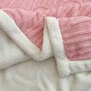 GobekUsa Double Layered Flannel Arch Jacquard Plush Blanket - Warm & Cozy Coral Fleece Quilt