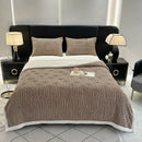 GobekUsa Double Layered Flannel Arch Jacquard Plush Blanket - Warm & Cozy Coral Fleece Quilt