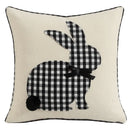 Pink & white floral embroidered bunny cushion cover living room decor by Decorbites