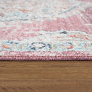 Pink White Outdoor Rug For Patio Oriental Pattern