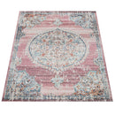 Pink White Outdoor Rug For Patio Oriental Pattern