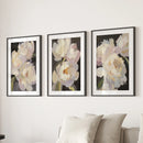 Moody Pink and White Peonies Art. Floral Set of 3 Prints by Wall Art Set