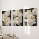 Moody Pink and White Peonies Art. Floral Set of 3 Prints by Wall Art Set