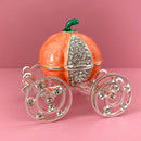 Pink & white rhinestone crown carriage jewelry trinket box bedroom decor by Decorbites