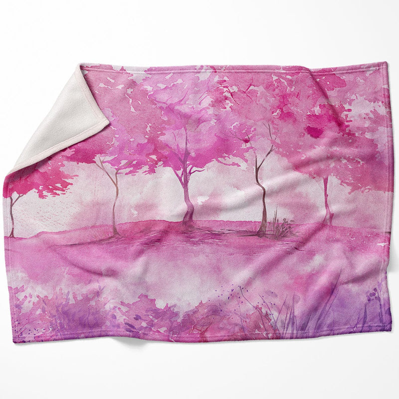 Pink Wilderness Blanket