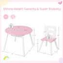 Wood Activity Kids Table and Chair Set with Center Mesh Storage for Snack Time and Homework-Pink by LJGDeals