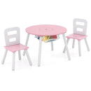 Wood Activity Kids Table and Chair Set with Center Mesh Storage for Snack Time and Homework-Pink by LJGDeals