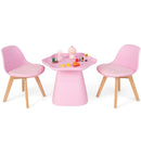 Wooden Kids Activity Table and Chairs Set with Padded Seat-Pink by LJGDeals