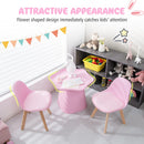 Wooden Kids Activity Table and Chairs Set with Padded Seat-Pink
