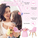 Wooden Kids Activity Table and Chairs Set with Padded Seat-Pink by LJGDeals