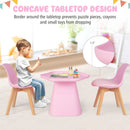 Wooden Kids Activity Table and Chairs Set with Padded Seat-Pink by LJGDeals